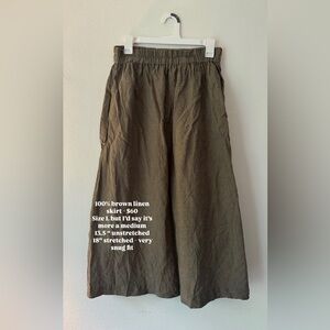 Brown Linen Skirt